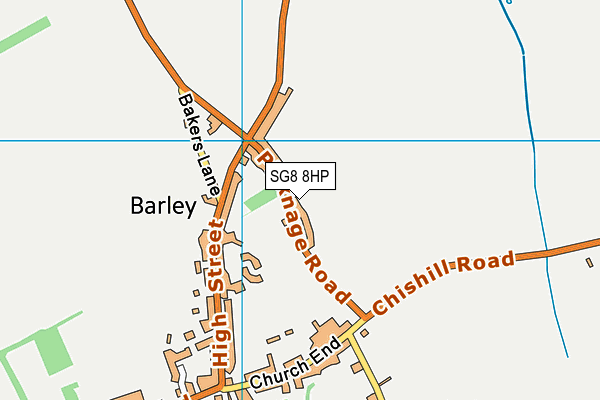 SG8 8HP map - OS VectorMap District (Ordnance Survey)