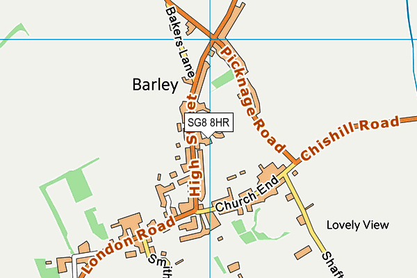 SG8 8HR map - OS VectorMap District (Ordnance Survey)