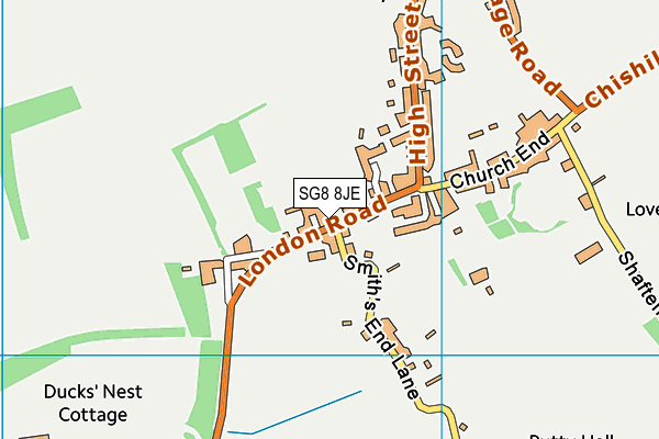 SG8 8JE map - OS VectorMap District (Ordnance Survey)