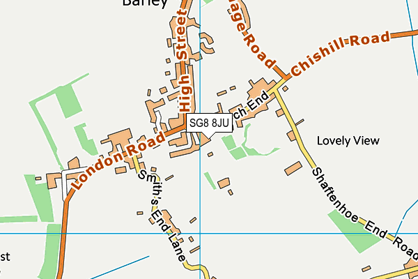 SG8 8JU map - OS VectorMap District (Ordnance Survey)