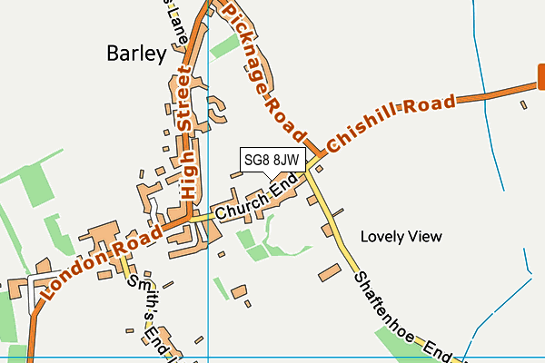 Barley (VA) Church of England First School map (SG8 8JW) - OS VectorMap District (Ordnance Survey)