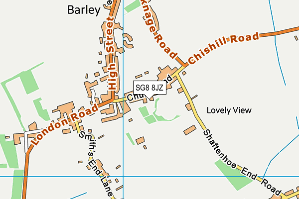 SG8 8JZ map - OS VectorMap District (Ordnance Survey)