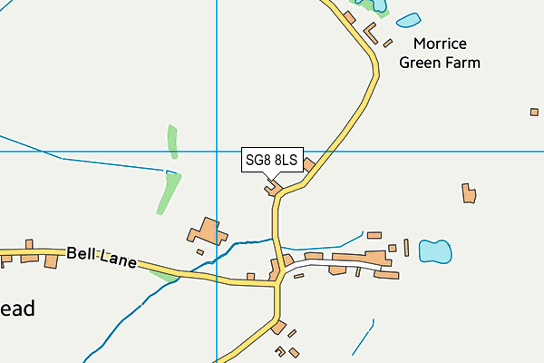 SG8 8LS map - OS VectorMap District (Ordnance Survey)