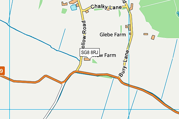 SG8 8RJ map - OS VectorMap District (Ordnance Survey)