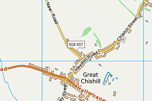 SG8 8ST map - OS VectorMap District (Ordnance Survey)