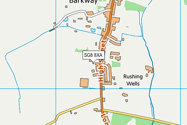 SG8 8XA map - OS VectorMap District (Ordnance Survey)
