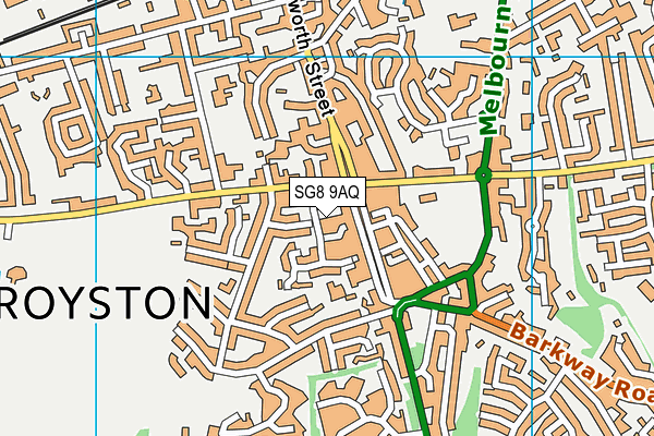 SG8 9AQ map - OS VectorMap District (Ordnance Survey)