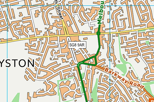 SG8 9AR map - OS VectorMap District (Ordnance Survey)