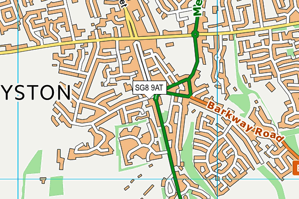 SG8 9AT map - OS VectorMap District (Ordnance Survey)