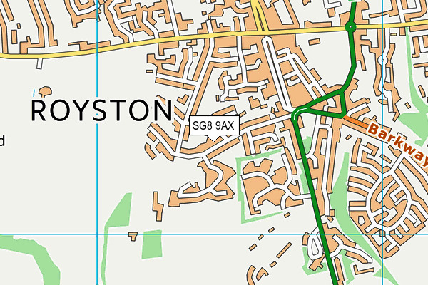 SG8 9AX map - OS VectorMap District (Ordnance Survey)