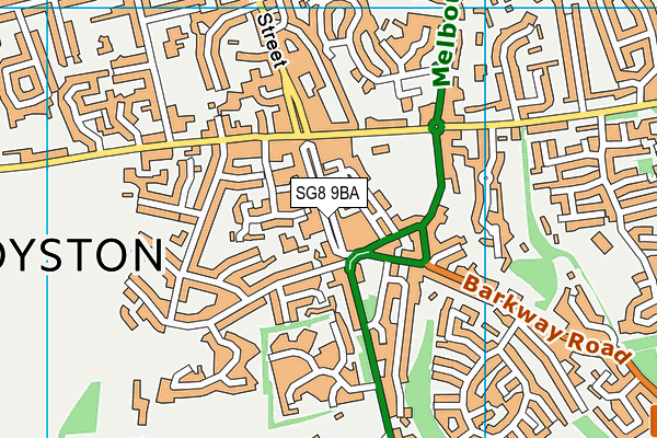 SG8 9BA map - OS VectorMap District (Ordnance Survey)