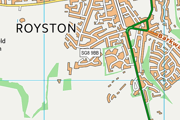 SG8 9BB map - OS VectorMap District (Ordnance Survey)