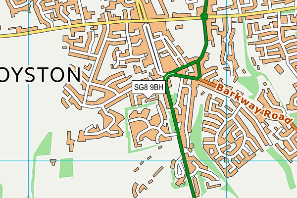 SG8 9BH map - OS VectorMap District (Ordnance Survey)