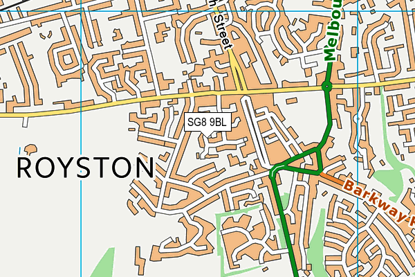 SG8 9BL map - OS VectorMap District (Ordnance Survey)