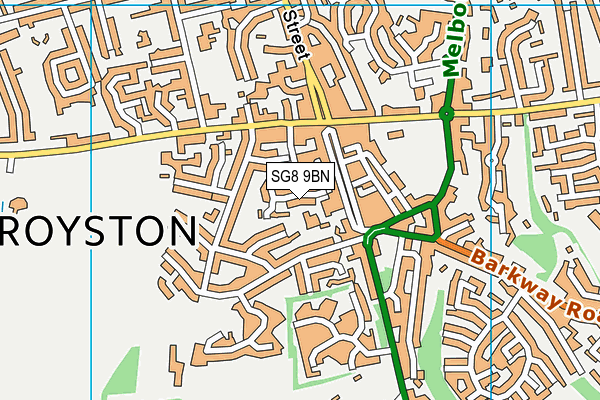 SG8 9BN map - OS VectorMap District (Ordnance Survey)