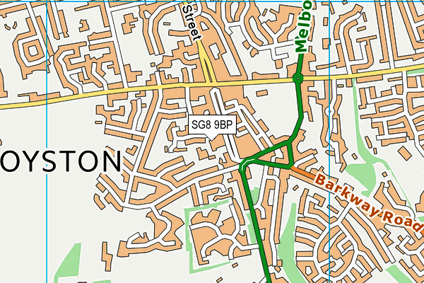 SG8 9BP map - OS VectorMap District (Ordnance Survey)