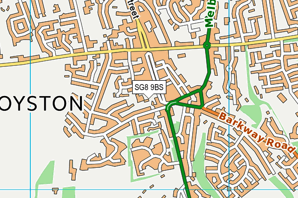 SG8 9BS map - OS VectorMap District (Ordnance Survey)