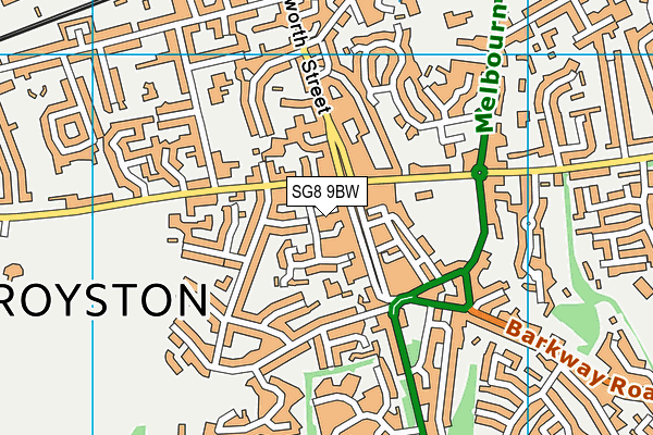 SG8 9BW map - OS VectorMap District (Ordnance Survey)