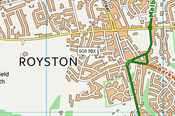 SG8 9BX map - OS VectorMap District (Ordnance Survey)