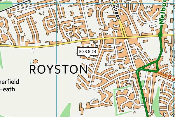 SG8 9DB map - OS VectorMap District (Ordnance Survey)