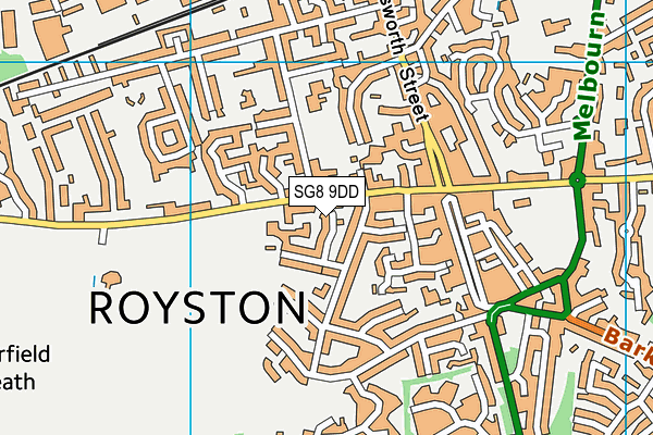 SG8 9DD map - OS VectorMap District (Ordnance Survey)