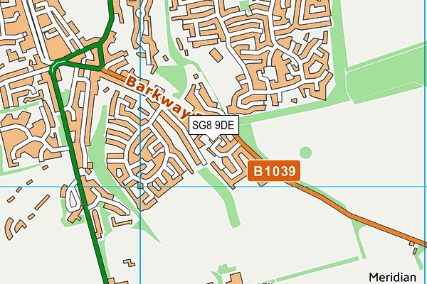 SG8 9DE map - OS VectorMap District (Ordnance Survey)