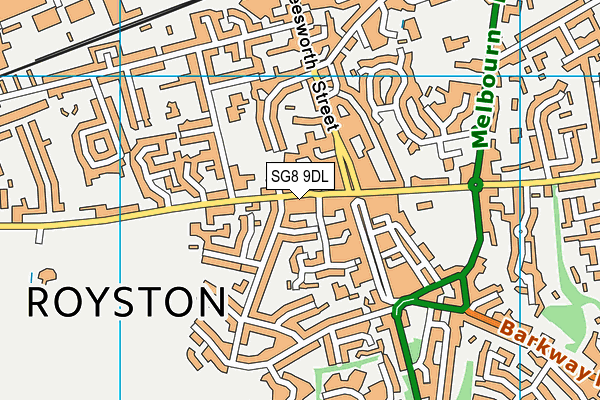 SG8 9DL map - OS VectorMap District (Ordnance Survey)