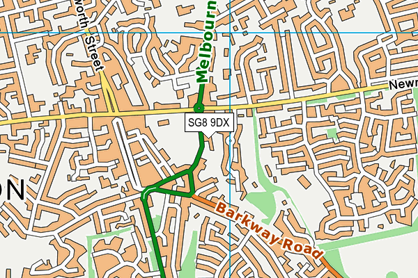 SG8 9DX map - OS VectorMap District (Ordnance Survey)