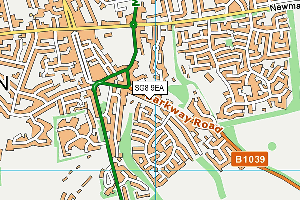 SG8 9EA map - OS VectorMap District (Ordnance Survey)