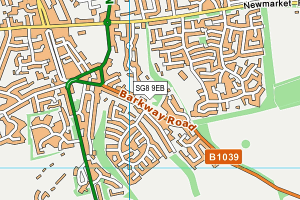 SG8 9EB map - OS VectorMap District (Ordnance Survey)