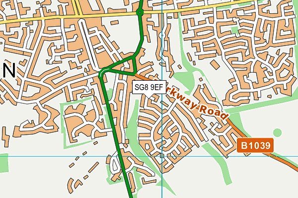 SG8 9EF map - OS VectorMap District (Ordnance Survey)