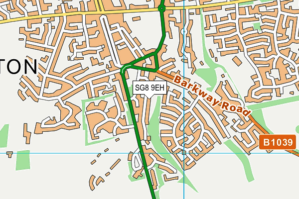 SG8 9EH map - OS VectorMap District (Ordnance Survey)