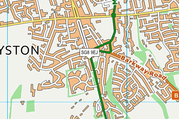 SG8 9EJ map - OS VectorMap District (Ordnance Survey)