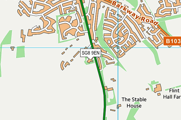 SG8 9EN map - OS VectorMap District (Ordnance Survey)