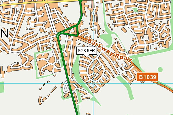 SG8 9ER map - OS VectorMap District (Ordnance Survey)