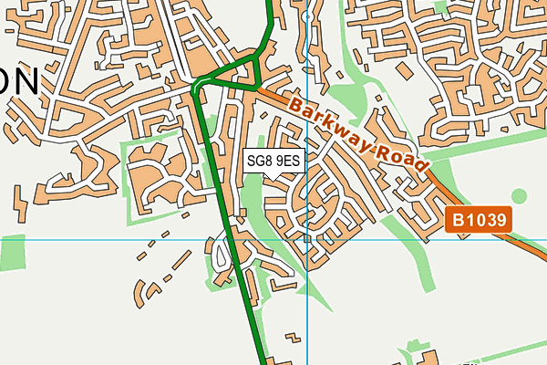 SG8 9ES map - OS VectorMap District (Ordnance Survey)