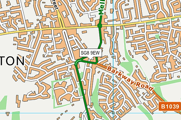 SG8 9EW map - OS VectorMap District (Ordnance Survey)
