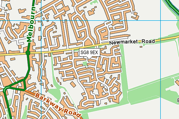 SG8 9EX map - OS VectorMap District (Ordnance Survey)