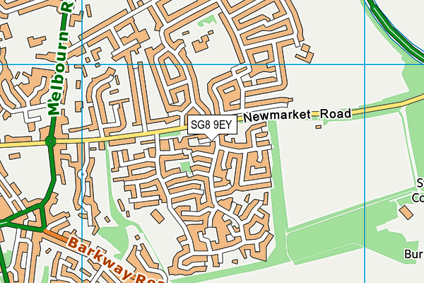 SG8 9EY map - OS VectorMap District (Ordnance Survey)