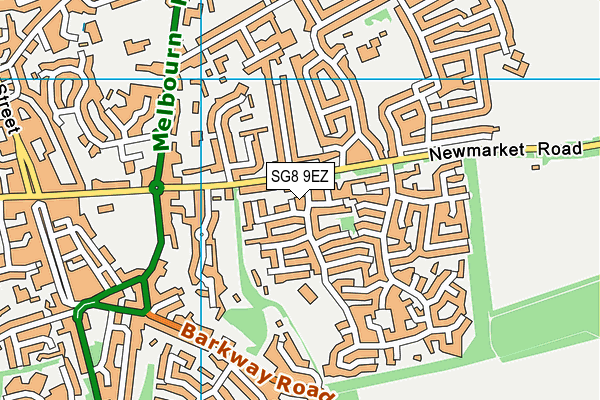 SG8 9EZ map - OS VectorMap District (Ordnance Survey)
