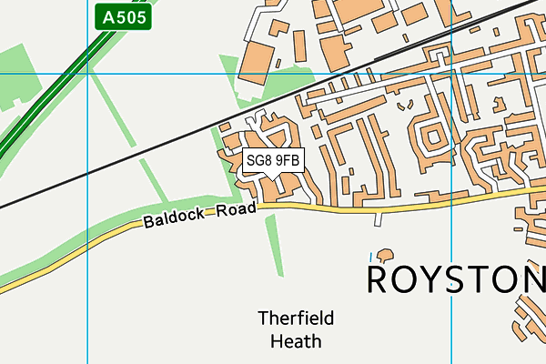 SG8 9FB map - OS VectorMap District (Ordnance Survey)