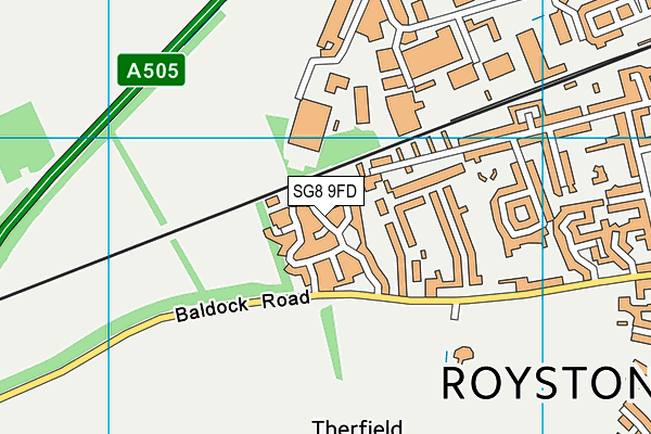 SG8 9FD map - OS VectorMap District (Ordnance Survey)