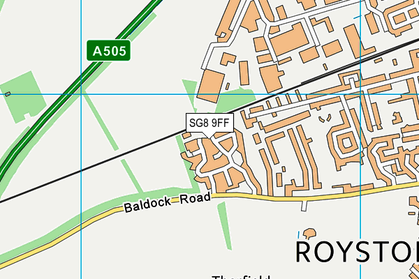 SG8 9FF map - OS VectorMap District (Ordnance Survey)