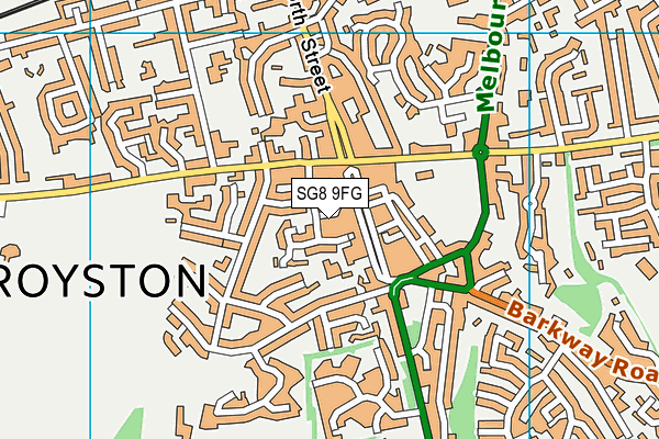 SG8 9FG map - OS VectorMap District (Ordnance Survey)