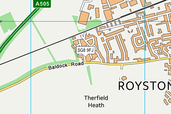 SG8 9FJ map - OS VectorMap District (Ordnance Survey)