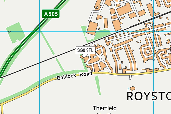 SG8 9FL map - OS VectorMap District (Ordnance Survey)