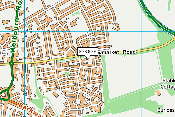 SG8 9GH map - OS VectorMap District (Ordnance Survey)