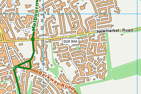 SG8 9HA map - OS VectorMap District (Ordnance Survey)