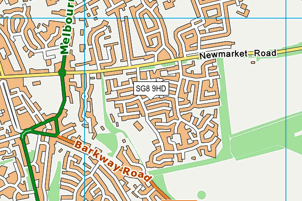 SG8 9HD map - OS VectorMap District (Ordnance Survey)