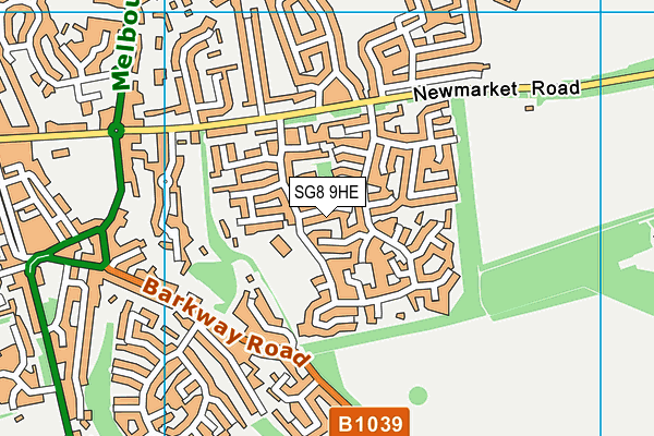 SG8 9HE map - OS VectorMap District (Ordnance Survey)